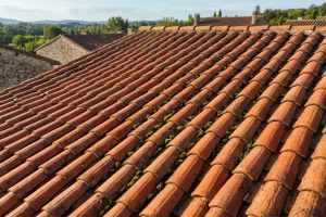 toîture en terre cuite nettoyée
